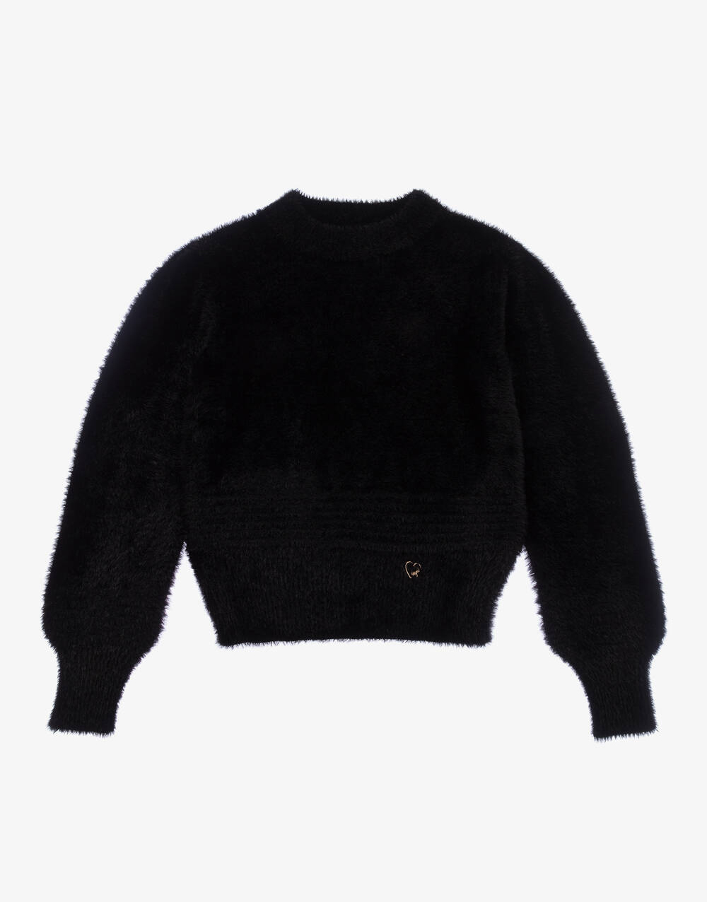 Girls Black Fluffy Sweater
